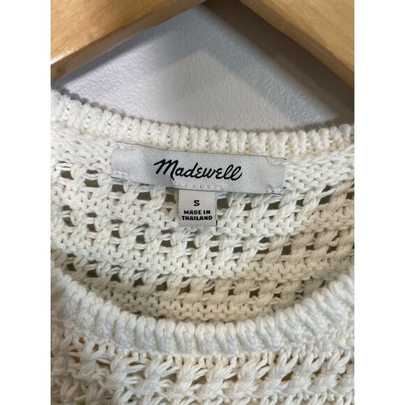 Madewell White Crochet Knit Tank Top S Beachy Boho Summer Resortwear Minimalist - Picture 3 of 9